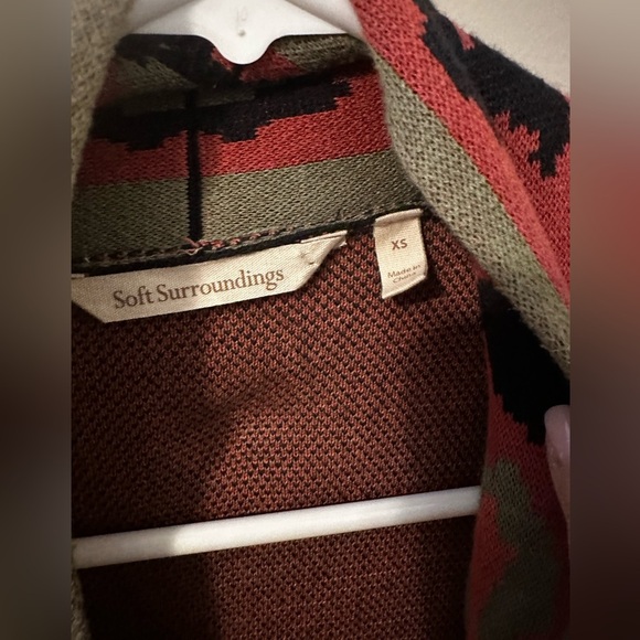 Soft Surroundings Floral Print Open Front Cardigan Sweater Womens XS Floral Boho - Picture 2 of 10